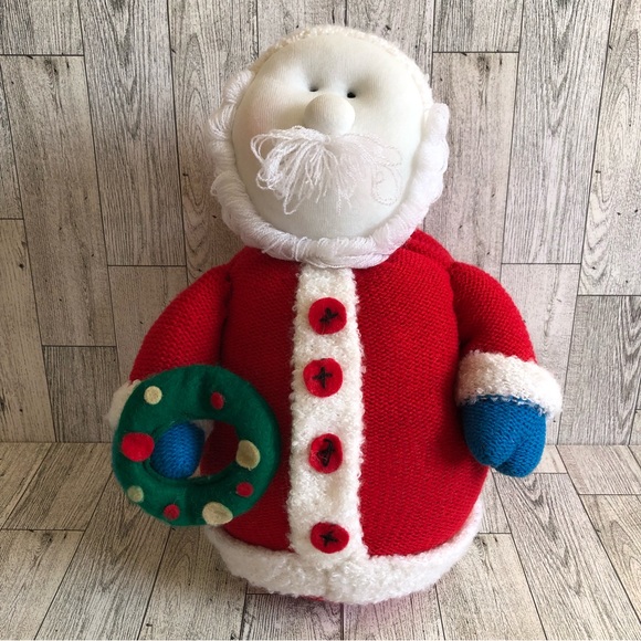 Home Trends Decorations Holiday Sweater Knit Weighed Santa 12'' - Picture 2 of 11